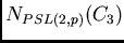 $N_{PSL(2,p)}(C_3)$